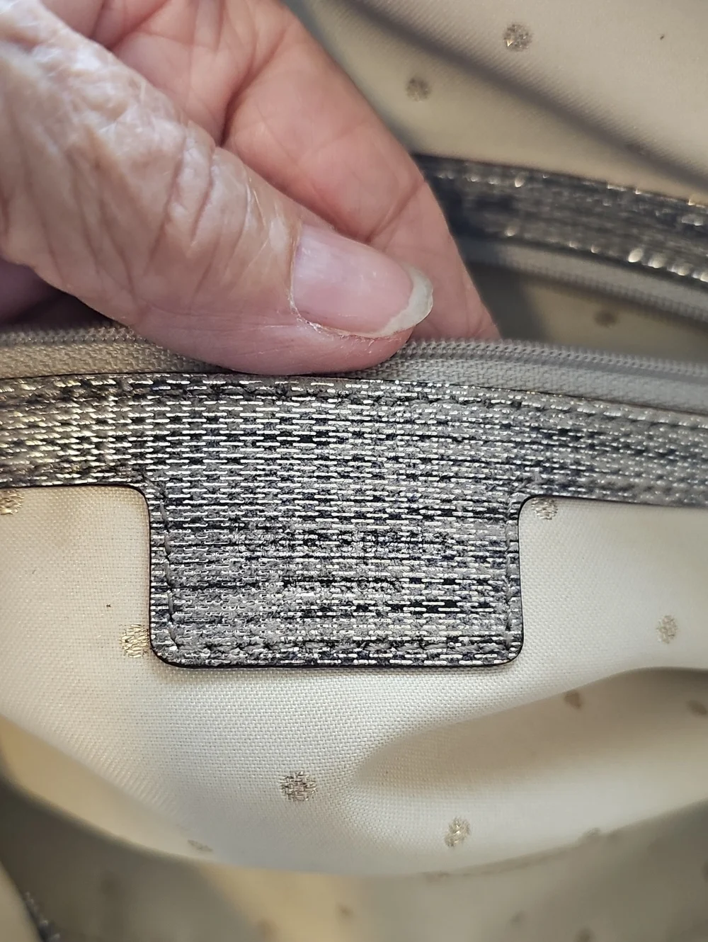 Textured Taupe Shoulder Bag with Chain Detail
